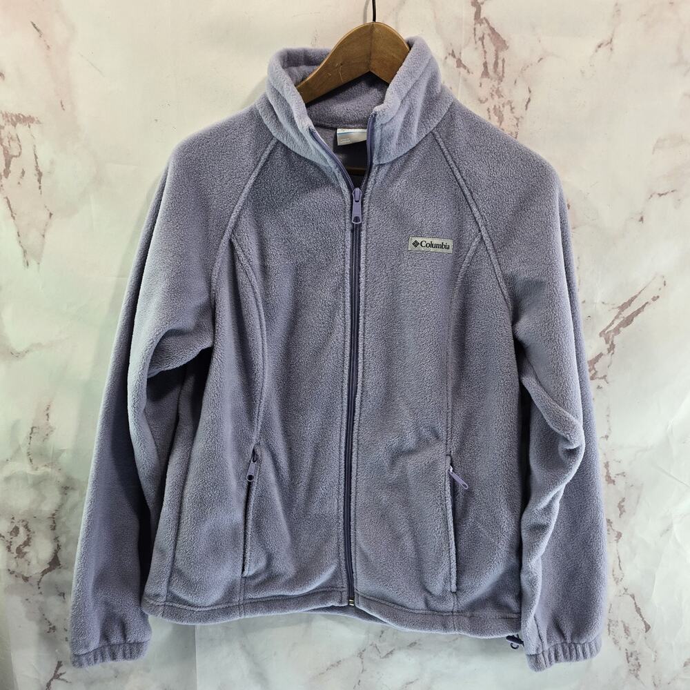 Columbia Jacket Women Medium Purple Full Zip Fleece Lavender Steens Mountain